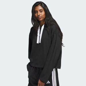 NWT ADIDAS WOMENS BLACK AND WHITE FLEECE 3STRIPE HOODIE SIZE SMALL
